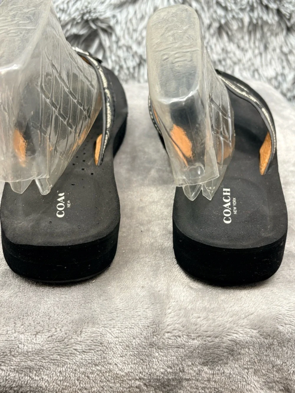 Coach Sandals Flip Flops Womens 9.5 Jasmine Thong  Slip On Casual Beach Black - Picture 5 of 8